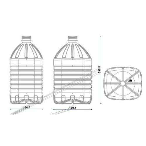 <h4>Bottle Rectangular 7000ml<br><small>Neck size: 45mm / Screw type: 1881</small></h4> preview image 0