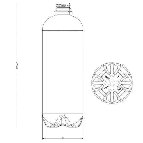 <h4>Bottle Shaft 1000ml<br><small>Neck size: 28mm / Screw type: 1881</small></h4> preview image 0