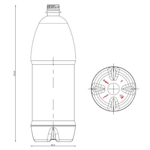 <h4>Bottle Simple 1500ml<br><small>Neck size: 28mm / Screw type: 1881</small></h4> preview image 0