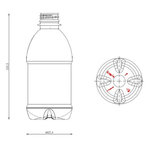 <h4>Bottle Simple 330ml<br><small>Neck size: 28mm / Screw type: 1881</small></h4> preview image 0
