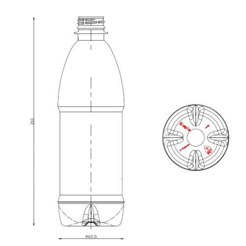 <h4>Bottle Simple 500ml<br><small>Neck size: 28mm / Screw type: 1881</small></h4> preview image 0