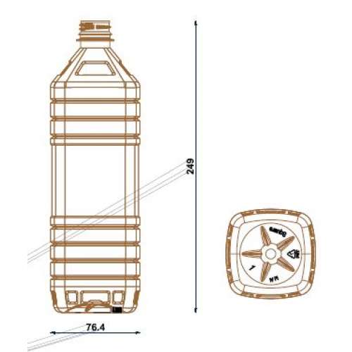 <h4>Bottle Square 1000ml<br><small>Neck size: 28mm / Screw type: 1881</small></h4> preview image 0